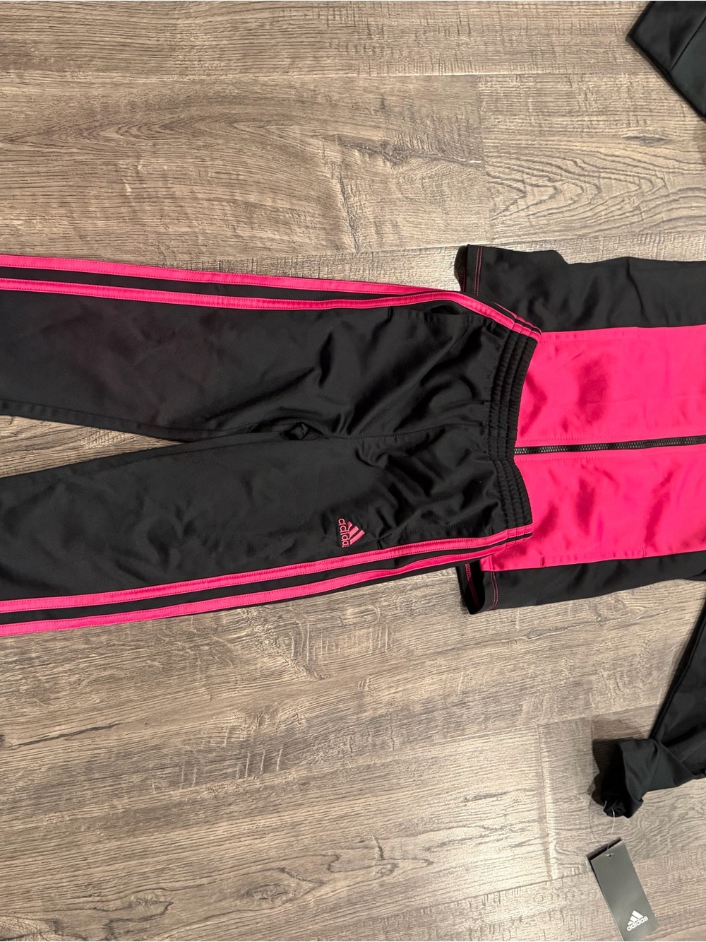 adidas Kids Black & Pink Athletic Joggers